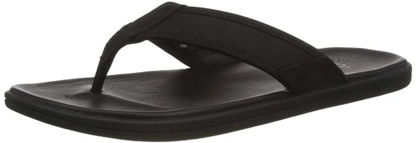 UGG Seaside Flip Leather Sandal, Black,