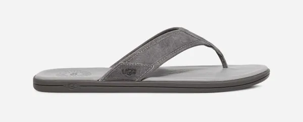 UGG® Seaside Leather Flip Flop for Men in Medium Grey