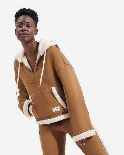 UGG® Sharonn Bonded Fleece Pullover in Brown