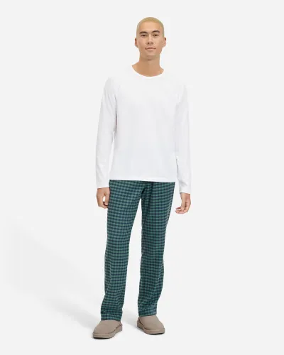 UGG® Steiner Pyjama Set Gift Box for Men in White/Aloe Vera Check