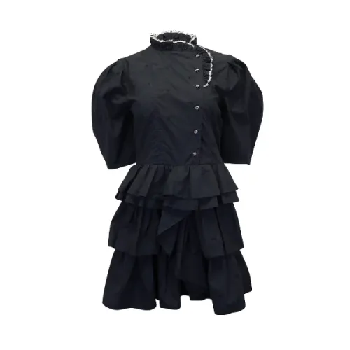 Ulla Johnson , Black Cotton Linnea Mini Dress ,Black female, Sizes:
