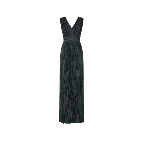 Ulla Johnson , Black Pleated Long Dress - Collection ,Black female, Sizes: