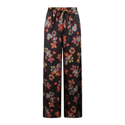Ulla Johnson , Floral Print High-Waist Silk Trousers ,Multicolor female, Sizes: