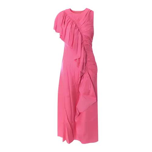 Ulla Johnson , Pink Draped Long Dress Aw23 ,Pink female, Sizes: