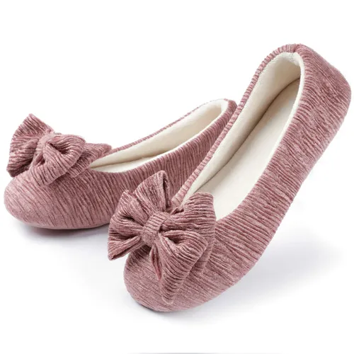 ULTRAIDEAS Ladies' Ballerina Slippers with Elegant Bow and