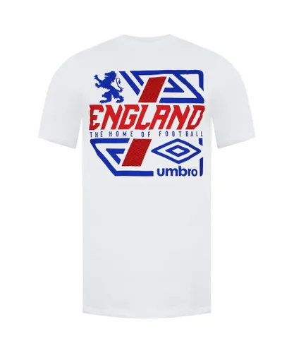 Umbro England Diamond Lion Mens White T-Shirt Cotton
