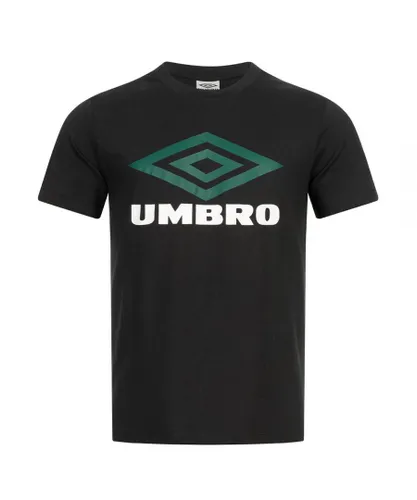 Umbro Large Logo Mens Black/Green T-Shirt Cotton