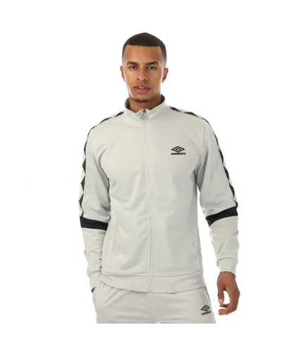 Umbro Mens Diamond Taped Tricot Track Top in Grey