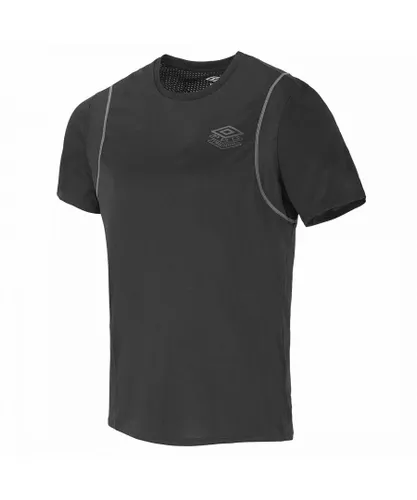 Umbro Mens Graphic Logo Short Sleeve Black Crew Men PTF Poly T-Shirt 65844G KMK