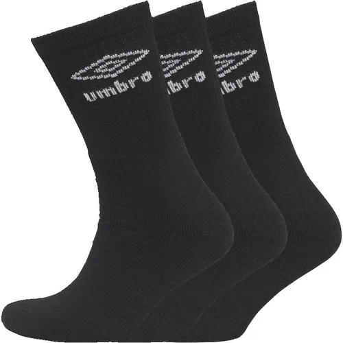 Umbro Mens Three Pack Crew Socks Black