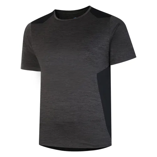 Umbro Mens Training Short Sleeve Marl Poly T-Shirt Black