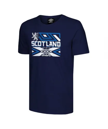 Umbro Scotland The Brave Mens Navy T-Shirt Cotton