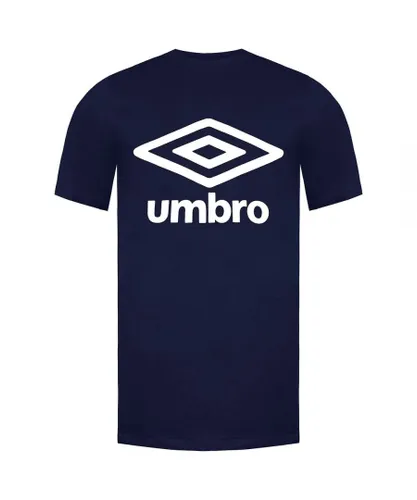 Umbro Short Sleeve Crew Neck Navy Blue Mens Large Logo T-Shirt 65352U Y70