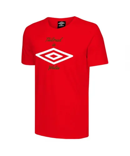 Umbro Tailored In Wales Mens Red T-Shirt Cotton