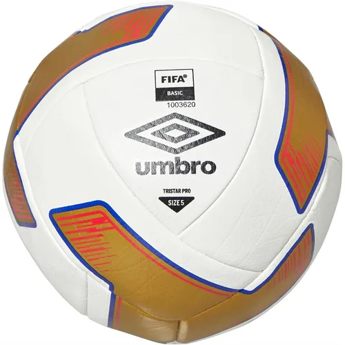 Umbro Tri-Star Pro Match Football (FIFA Basic Certified) White/Black/Gold/Royal/Red