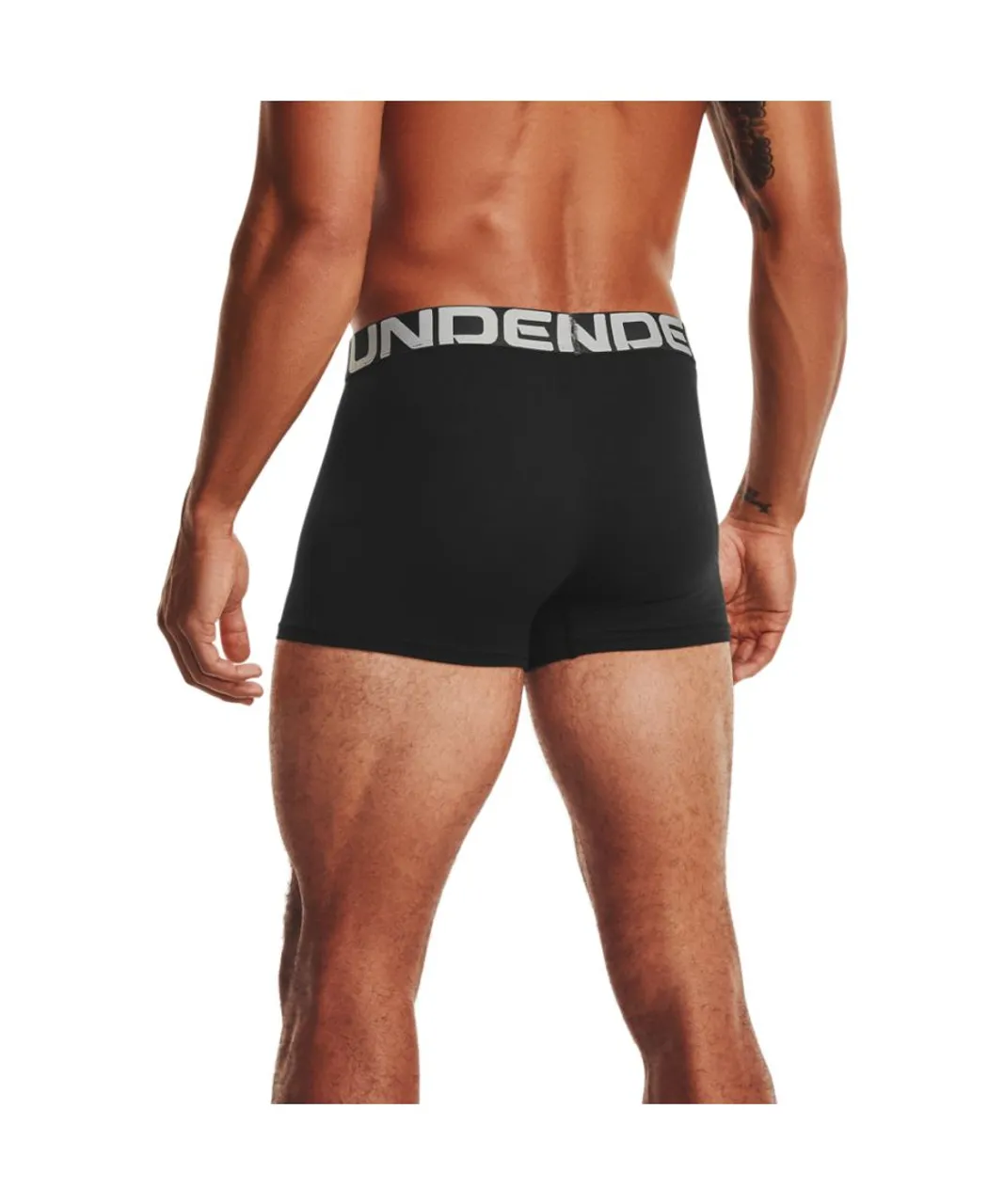 Under Armour 3 Pack Mens Charged Cotton 3" Boxerjock - Black