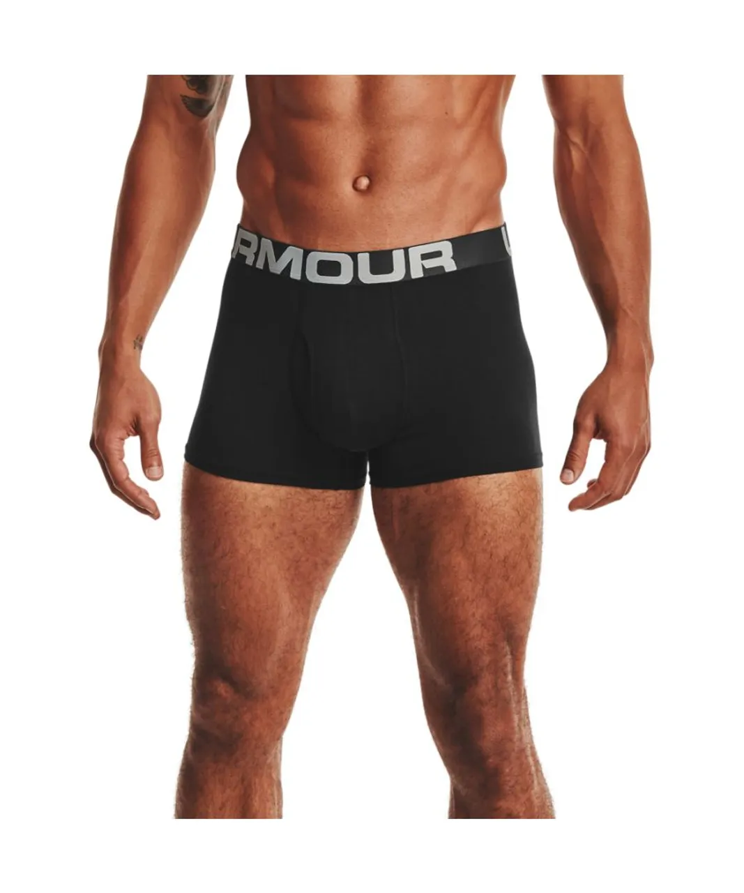 Under Armour 3 Pack Mens Charged Cotton 3" Boxerjock - Black