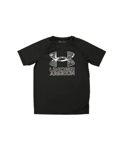 Under Armour Boys Boy's Junior UA Tech Hybrid Print Fill T-Shirt in Black
