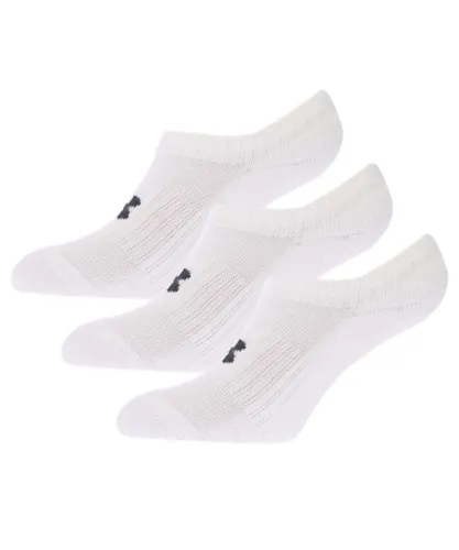 Under Armour Boys Boy's UA Core 3-Pack No Show Socks in White Cotton