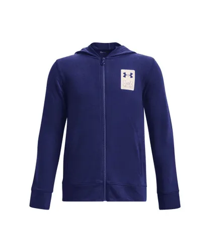 Under Armour Boys Boy's UA Rival Terry Full Zip Hoody in Blue Cotton