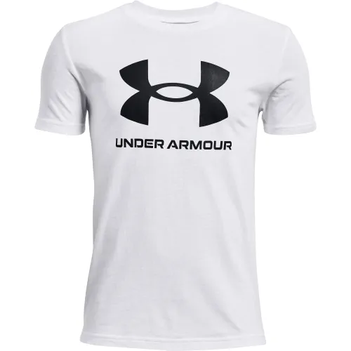 Under Armour Boy's UA Sportstyle Logo SS Shirt White