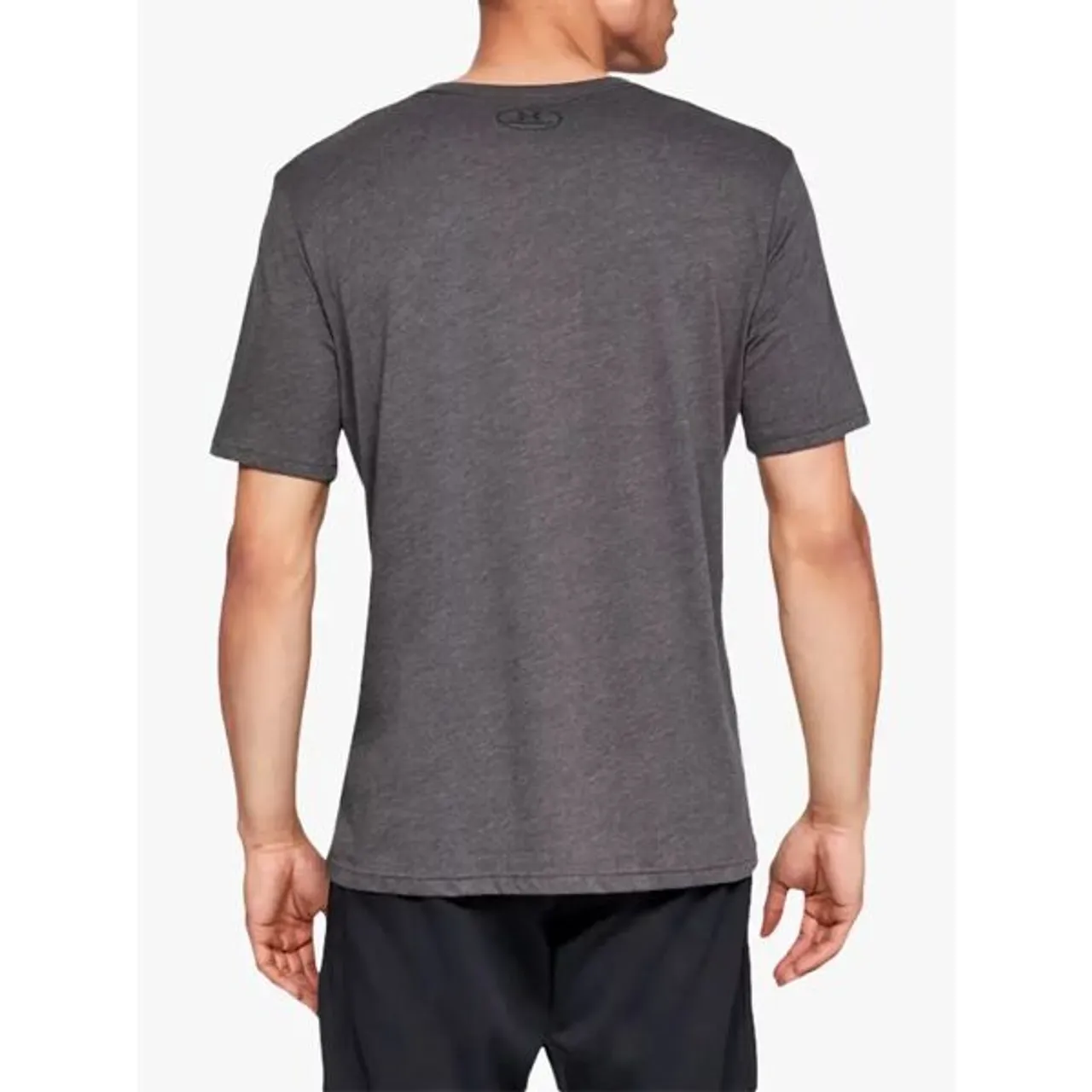 Under Armour Charged Cotton Short Sleeve Training Top, Charcoal Medium Heather/Black - Charcoal Medium Heather/Black - Male