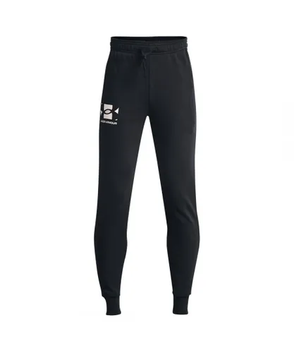 Under Armour Childrens Unisex Rival Terry Kids Black Track Pants