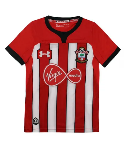 Under Armour Childrens Unisex Southampton FC Short Sleeve Kids White Red Football Top 1315409 602