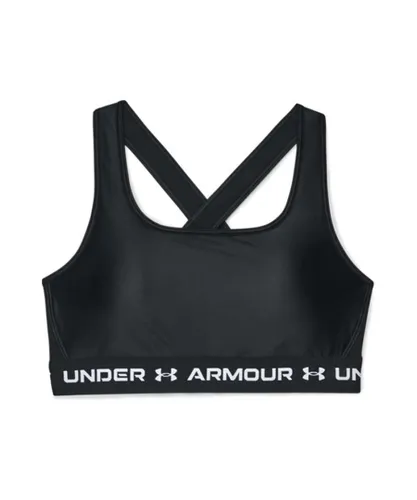 Under Armour Crossback Mid Matte Shine Womens Sports Bra - Black