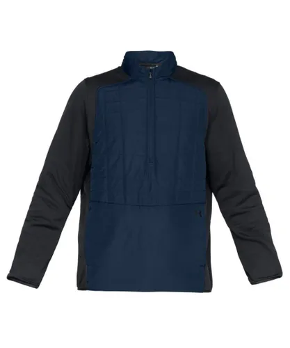 Under Armour Elements Insulated Windbreaker Half Zip Jacket - Mens - Blue Textile