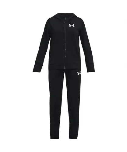 Under Armour Girls Knit Hooded Tracksuit - Black