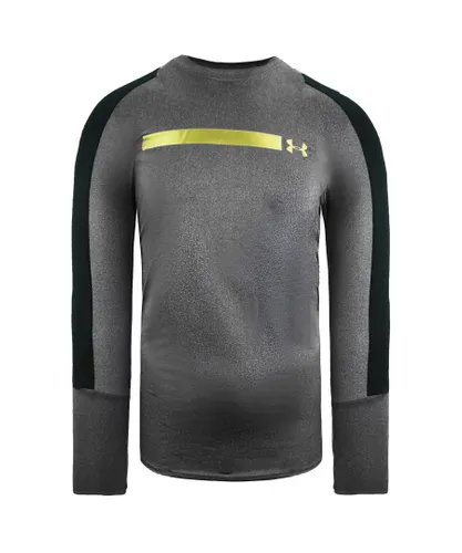 Under Armour HeatGear Fitted Top Long Sleeve Grey Mens Training Top 1306386 001 Nylon