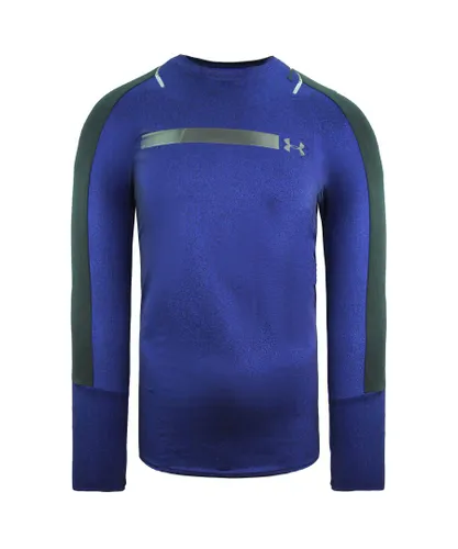Under Armour HeatGear Fitted Top Long Sleeve Navy Mens Training Top 1306386 574 - Black/Blue Nylon