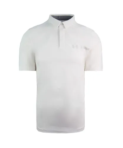 Under Armour HeatGear Perpetual Woven Golf Polo Shirt Mens Cream Top 1306301 100
