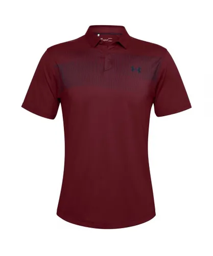 Under Armour Iso-Chill Mens Burgundy Chest Graphic Polo Shirt Nylon