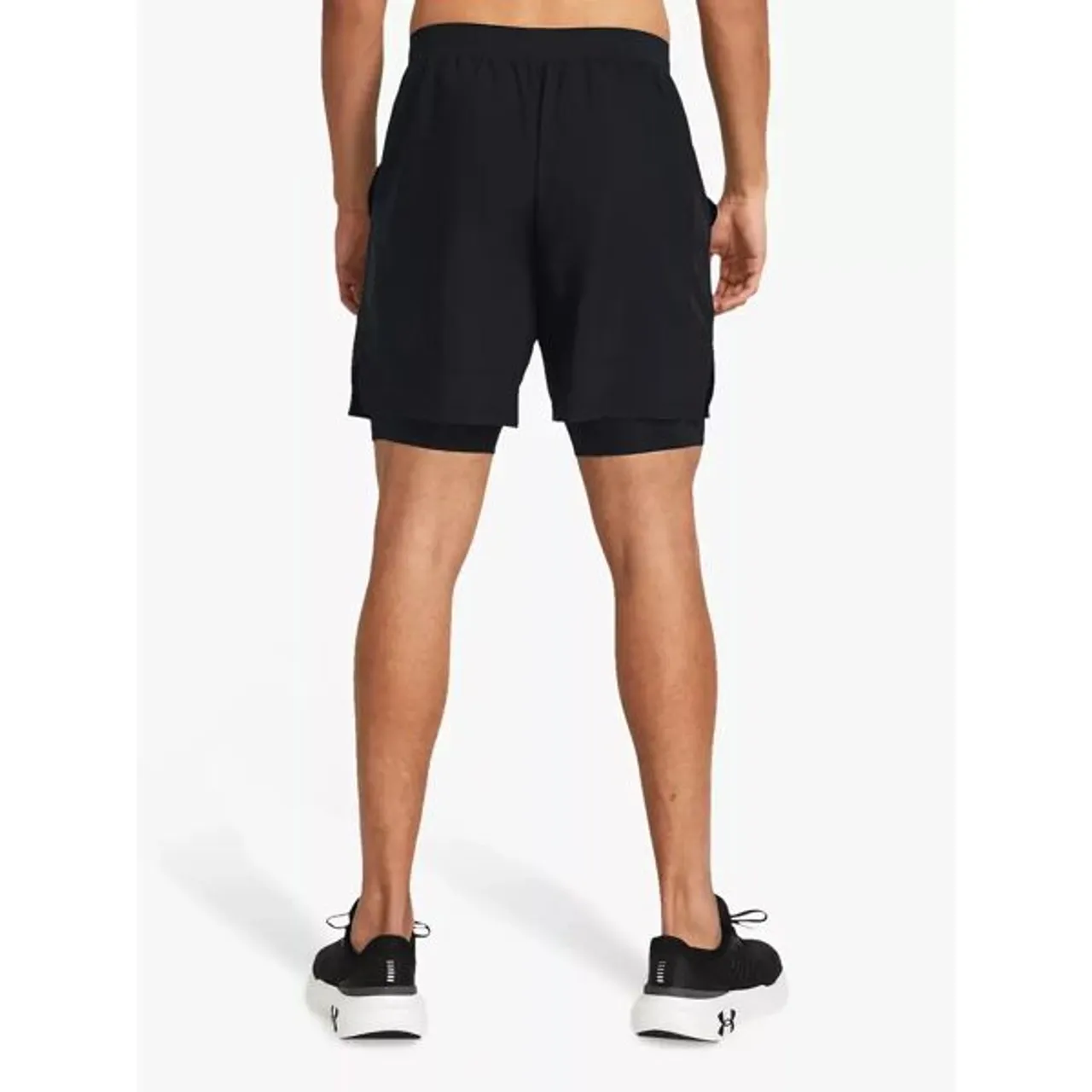 Under Armour Launch 2-in-1 Running Shorts, Black/Reflective - Black/Reflective - Male
