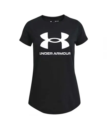 Under Armour Live Sportstyle Womens Black T-Shirt Cotton/Polyester