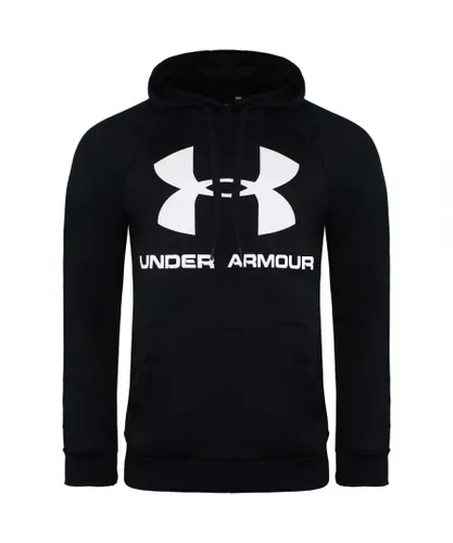 Under Armour Long Sleeve Black Pullover Mens Rival Fleece Hoodie 1345628 001 Cotton