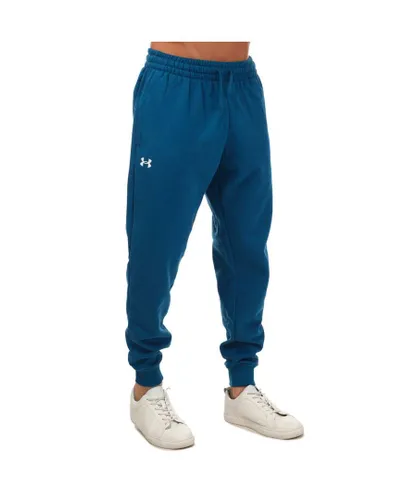 Under Armour Mens Rival Fleece Joggers in Blue Cotton