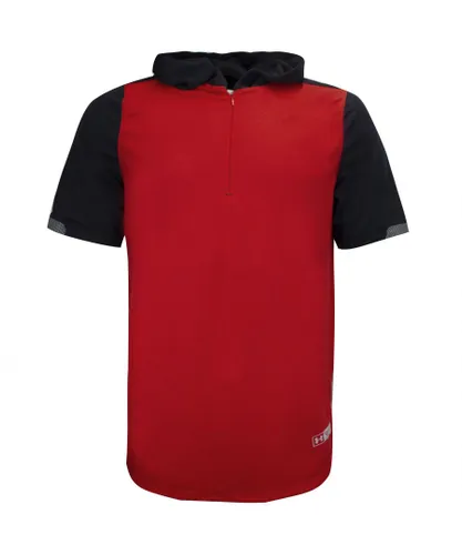 Under Armour Mens Select T-Shirt Hoodie Half Zip Top 1326757 600 - Red