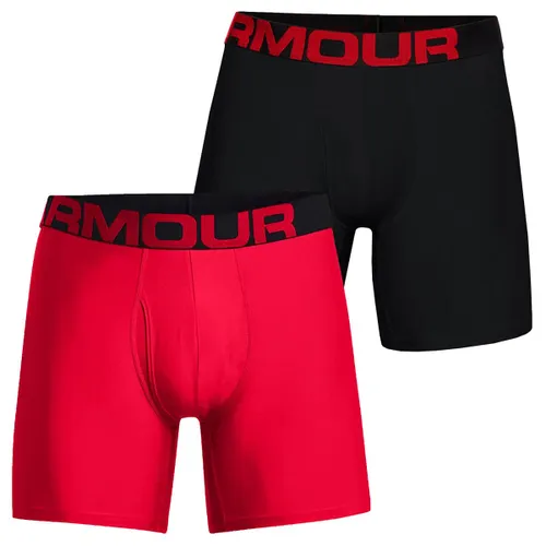 Under Armour Mens Tech 6in (2 Pack) Boxers - Red - S