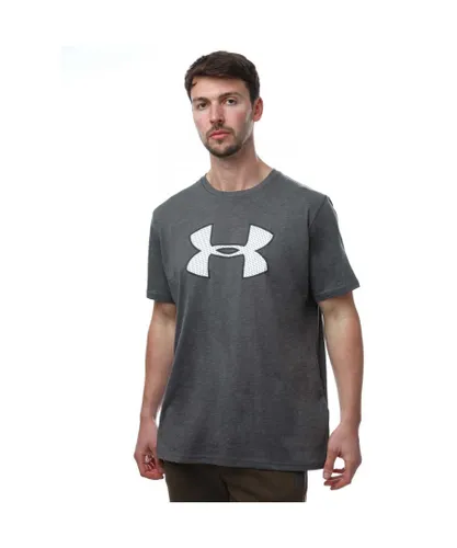 Under Armour Mens UA Big Logo T-Shirt in Grey Cotton