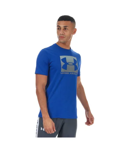 Under Armour Mens UA Boxed Sportstyle T-Shirt in Blue Cotton