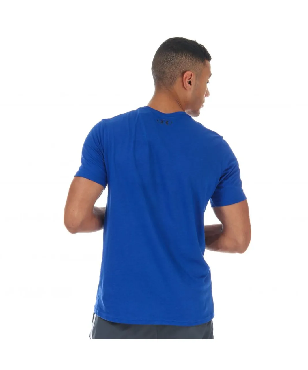 Under Armour Mens UA Boxed Sportstyle T-Shirt in Blue Cotton
