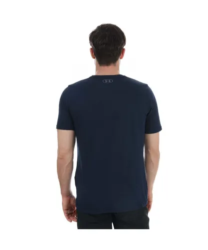 Under Armour Mens UA Boxed Sportstyle T-Shirt in Navy Red Cotton