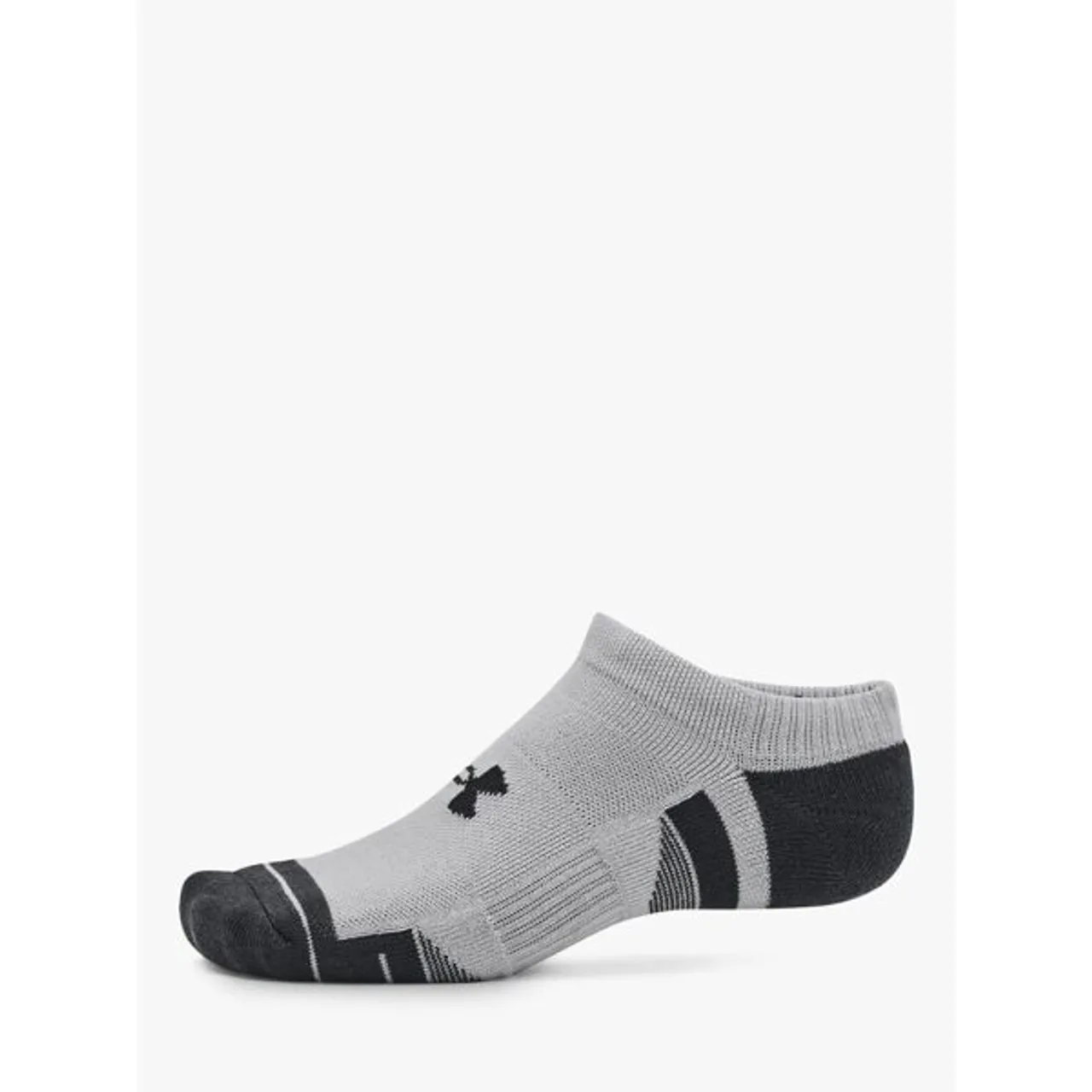 Under Armour Performance Tech Socks, Pack of 3 - Mod Gray/White/Jet Gray - Male