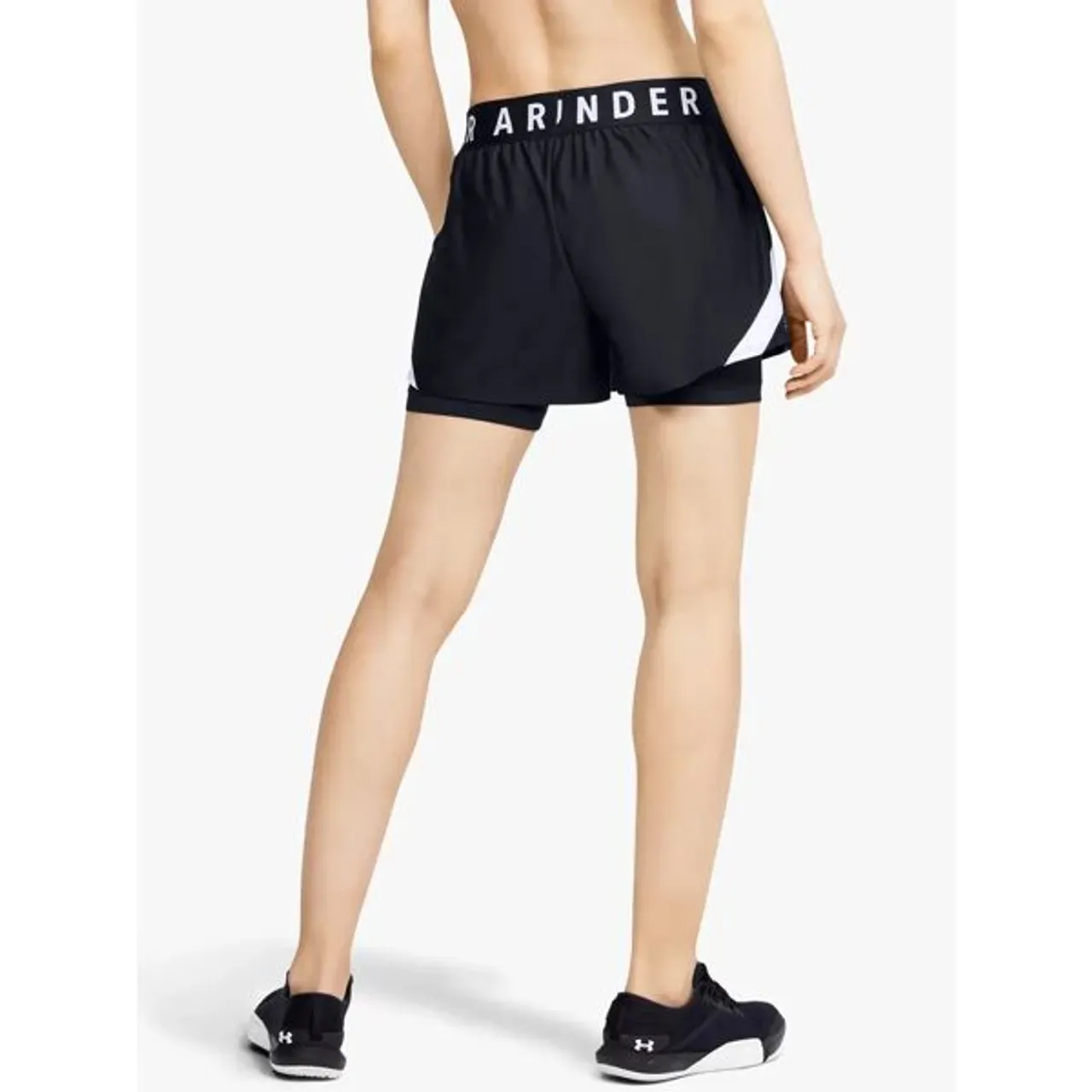 Under Armour Play Up 2-in-1 Training Shorts, Black/White - Black/White - Female