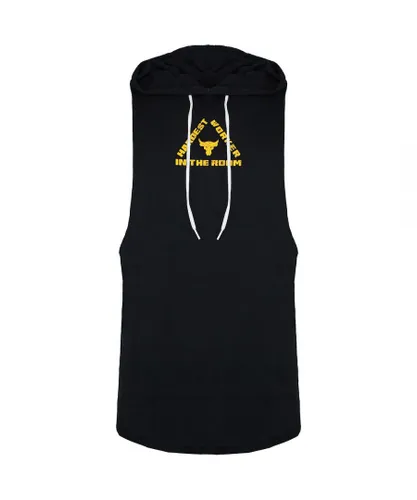 Under Armour Project Rock Mens Black Sleeveless Hoodie Cotton/Polyester