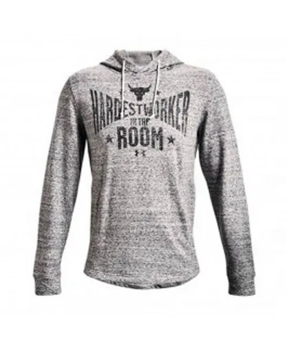 Under Armour Project Rock Mens Grey Terry Hoodie