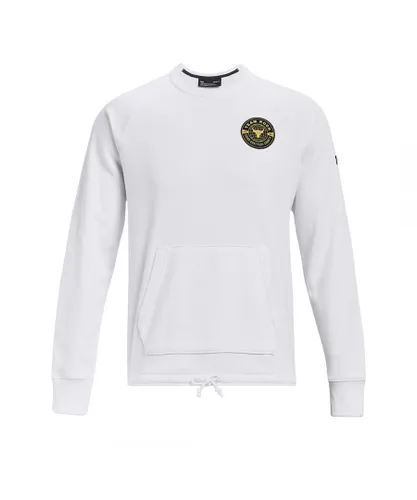Under Armour Project Rock Mens White Heavyweight Terry Sweater cotton